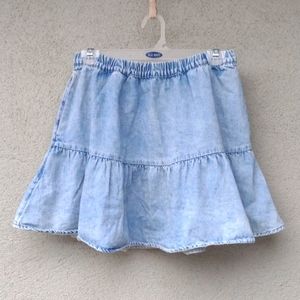 AE Chambray Tiered Short Skirt S
